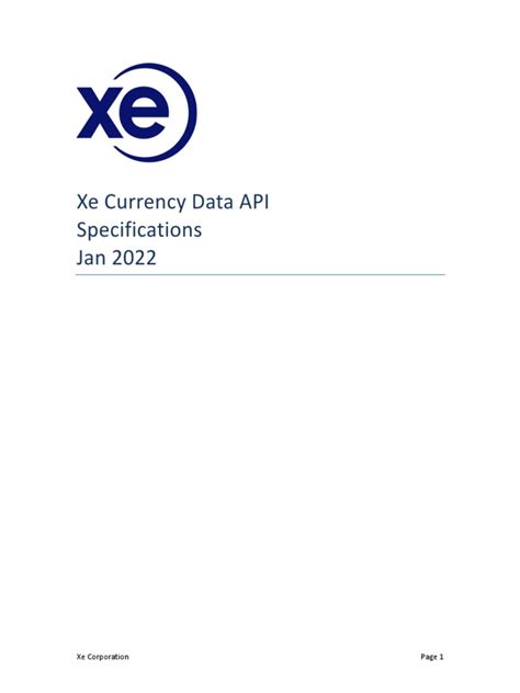XE Currency Data API Specifications Doc v1 20220208.